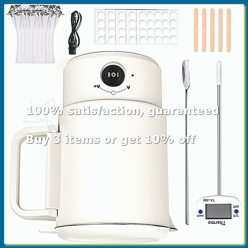 Candle Making Supplies Uk - A49I-ชุดหม้อหลอมขี้ผึ้งไฟฟ้าพร้อมเทอร์โมมิเตอร์,เครื่องหลอมขี้ผึ้งขนาด 800 มล. สำหรับทำเทียน,อุปกรณ์ทำ DIY ปลั๊ก